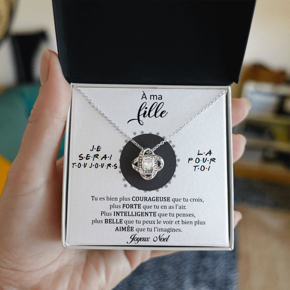 NOELENCHANTÉ • COLLIER JOYEUX NOËL MA FILLE Noeud d'Amour - Lehnaa