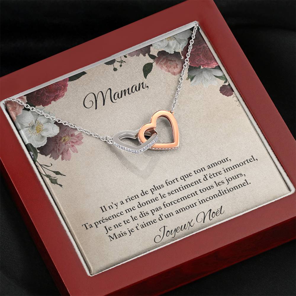 NOELENCHANTÉ • COLLIER JOYEUX NOËL • MEILLEURE MAMAN DU MONDE Double Cœur - Lehnaa