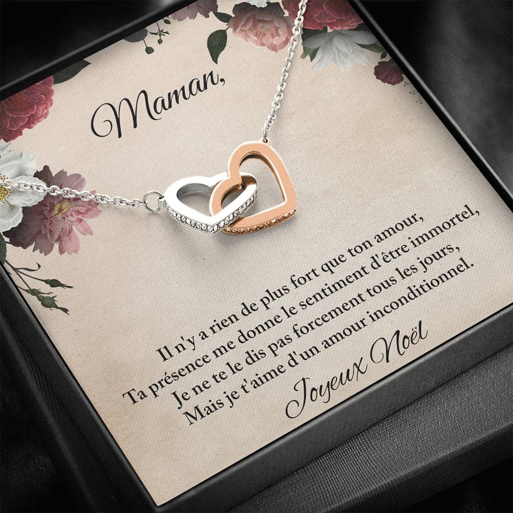 NOELENCHANTÉ • COLLIER JOYEUX NOËL • MEILLEURE MAMAN DU MONDE Double Cœur - Lehnaa