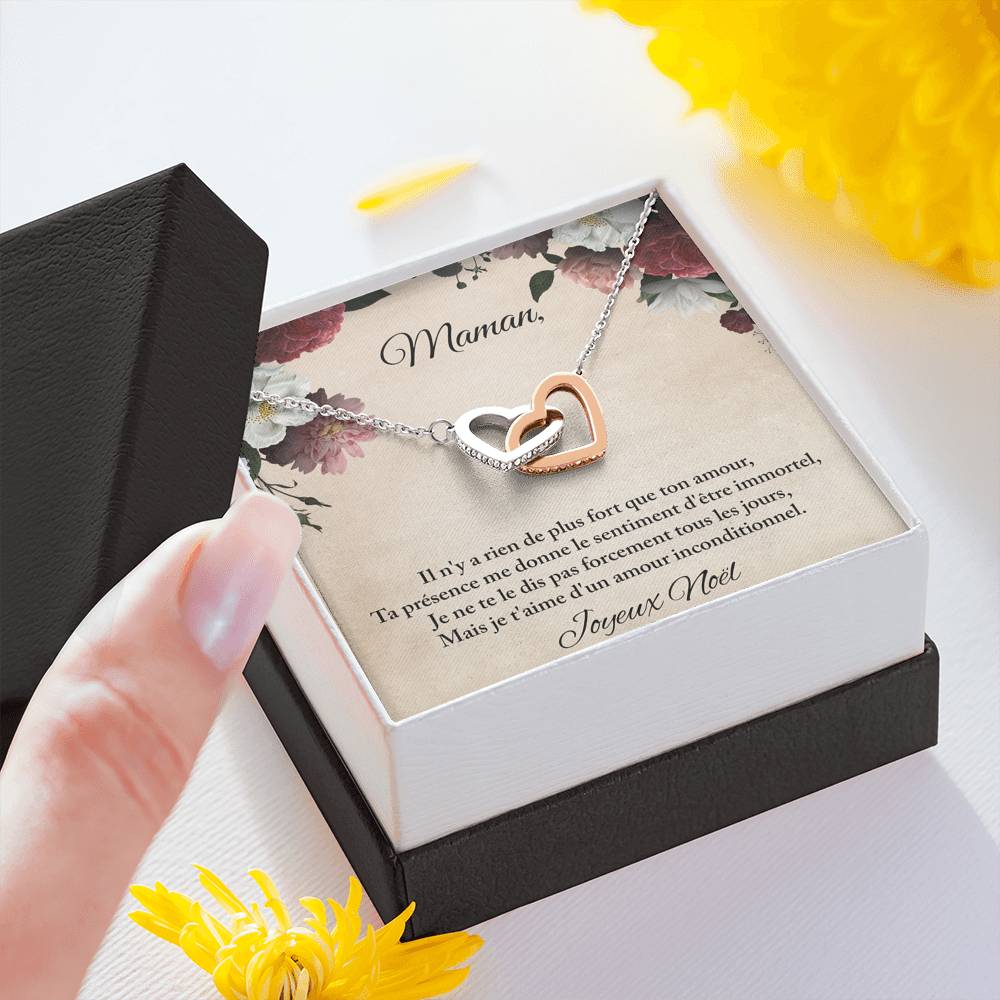 NOELENCHANTÉ • COLLIER JOYEUX NOËL • MEILLEURE MAMAN DU MONDE Double Cœur - Lehnaa