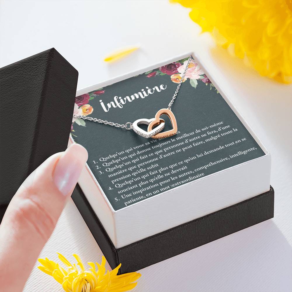 NURSE • Collier Infirmière Double Cœur - Lehnaa