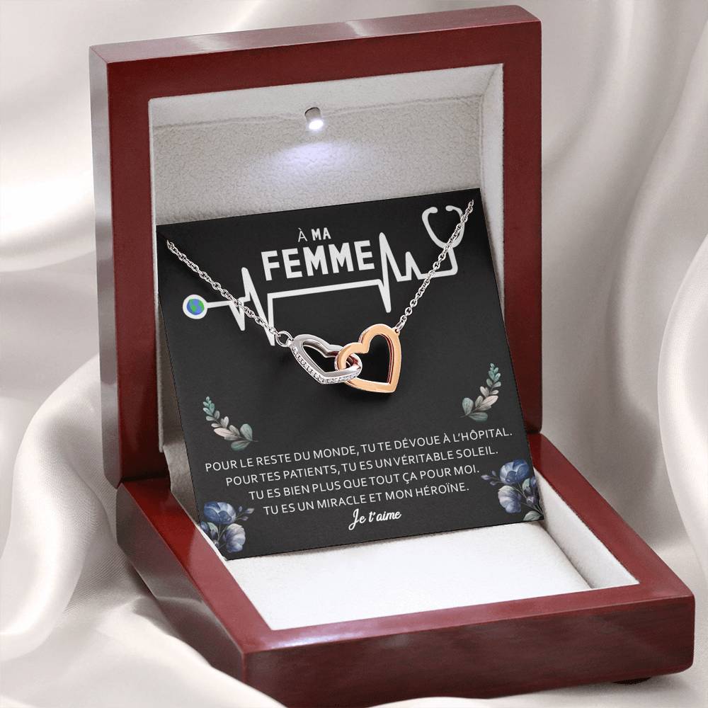 NURSE • Collier Infirmière Double Cœur - Lehnaa