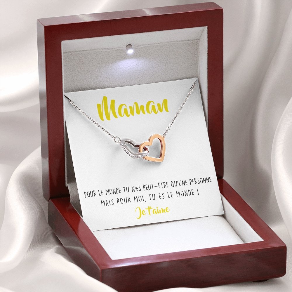 ONEMOM • Collier Déclaration Maman Double Cœur - Lehnaa