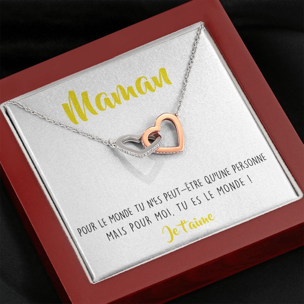 ONEMOM • Collier Déclaration Maman Double Cœur - Lehnaa