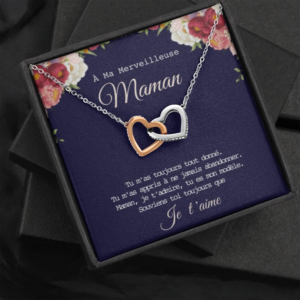 ONEMOM • Collier Déclaration Maman Double Cœur - Lehnaa