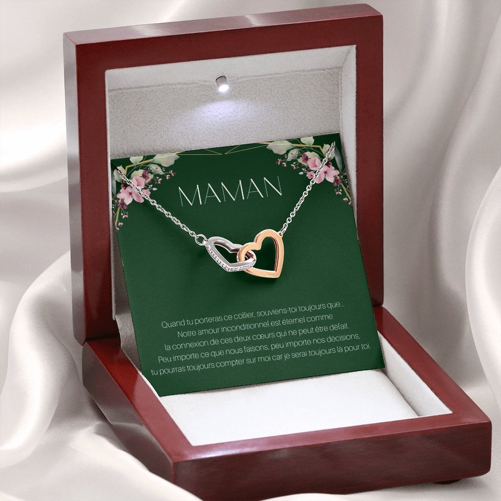 ONEMOM • Collier Déclaration Maman Double Cœur - Lehnaa