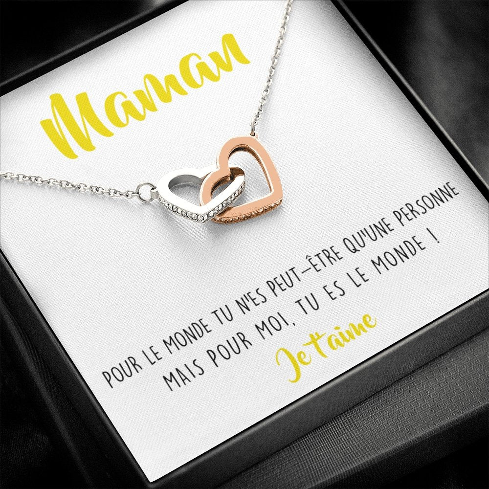 ONEMOM • Collier Déclaration Maman Double Cœur - Lehnaa