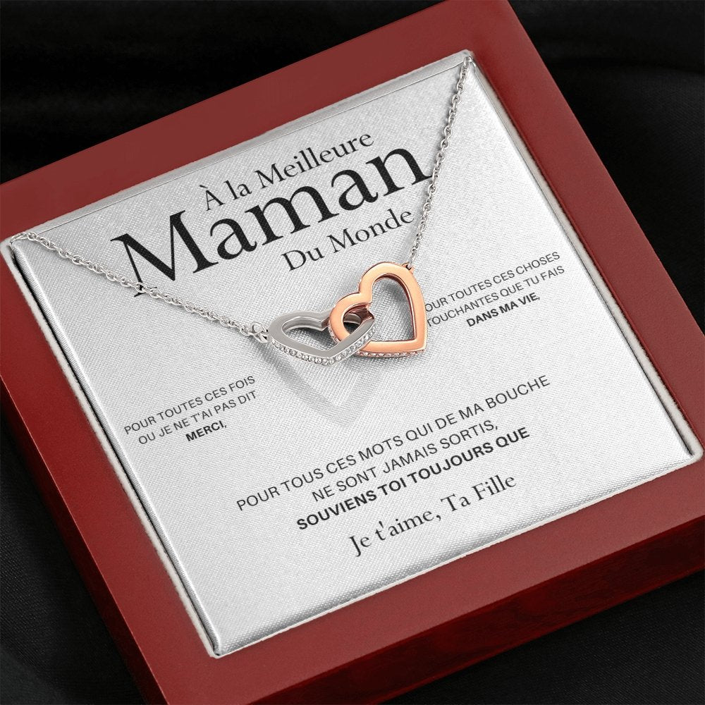 ONEMOM • Collier Déclaration Maman Double Cœur Version Femme - Lehnaa