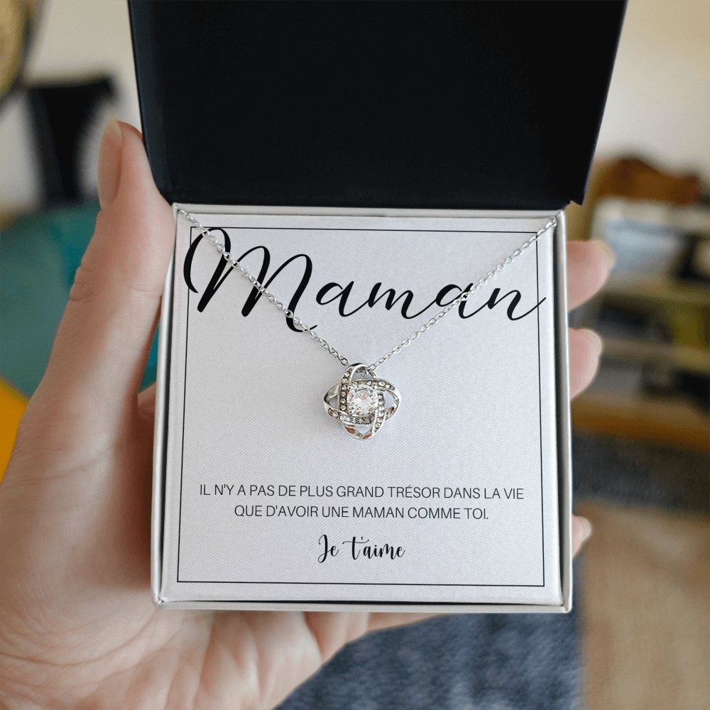 ONEMOM • Collier Déclaration Maman Noeud d'Amour - Lehnaa