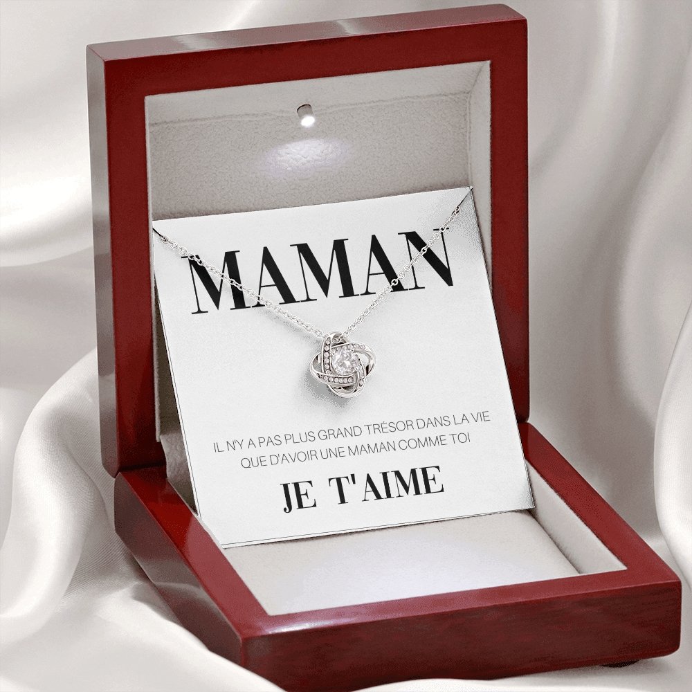 ONEMOM • Collier Déclaration Maman Noeud d'Amour - Lehnaa