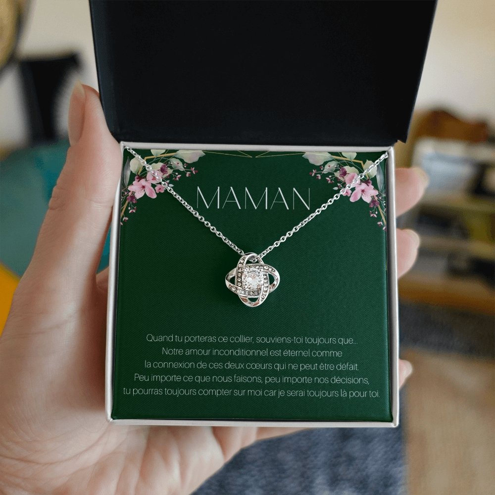 ONEMOM • Collier Déclaration Maman Noeud d'Amour - Lehnaa