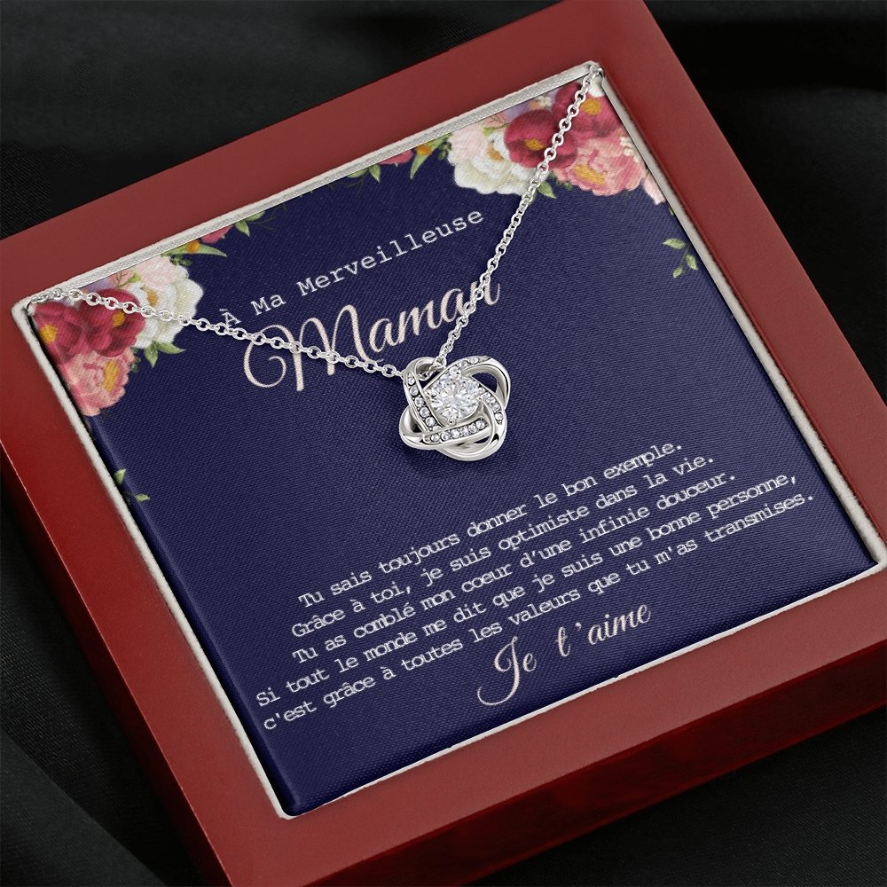 ONEMOM • Collier Déclaration Maman Noeud d'Amour - Lehnaa