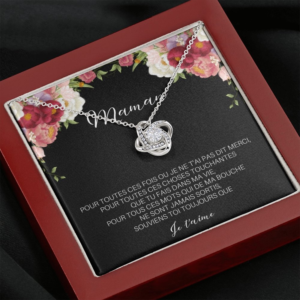 ONEMOM • Collier Déclaration Maman Noeud d'Amour - Lehnaa