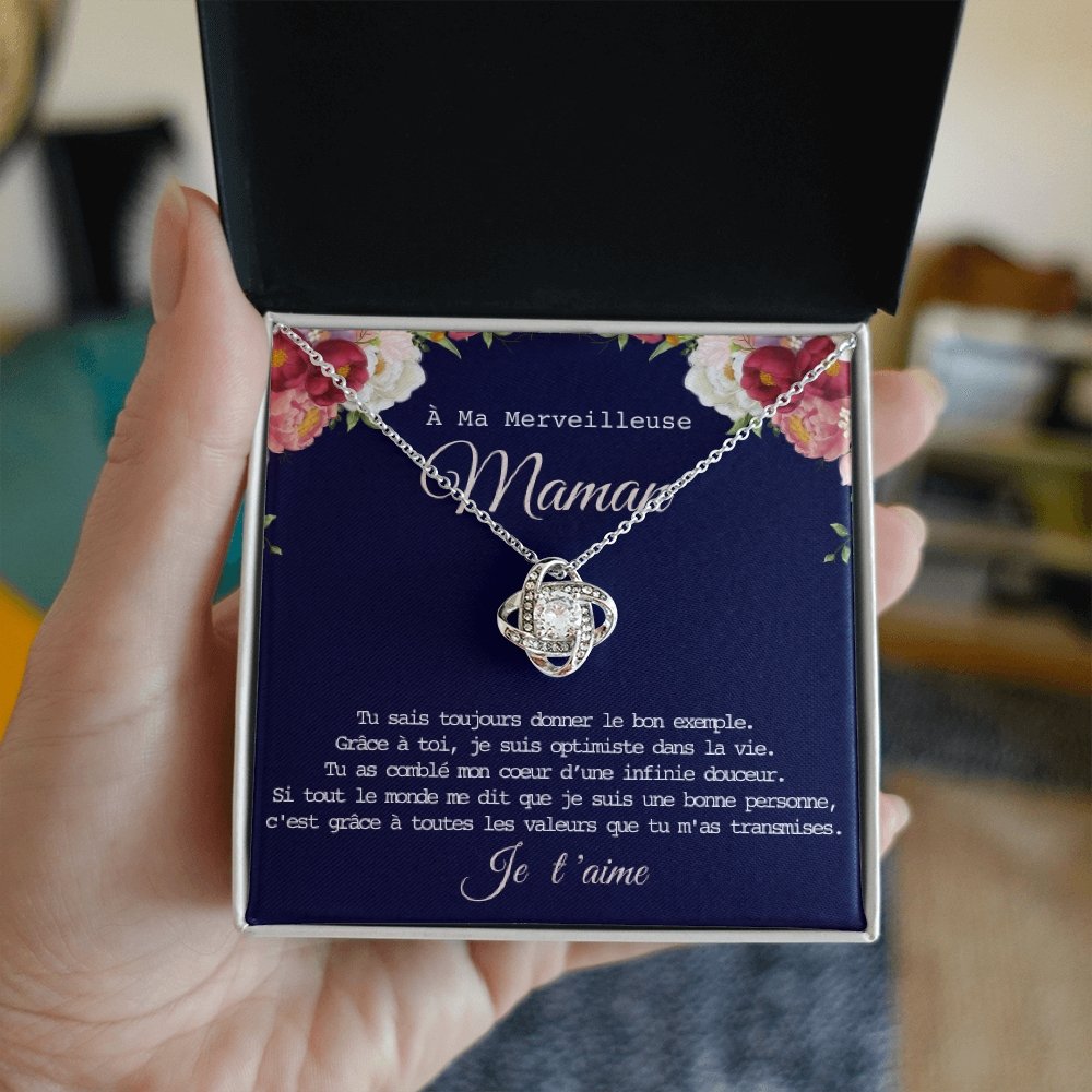 ONEMOM • Collier Déclaration Maman Noeud d'Amour - Lehnaa