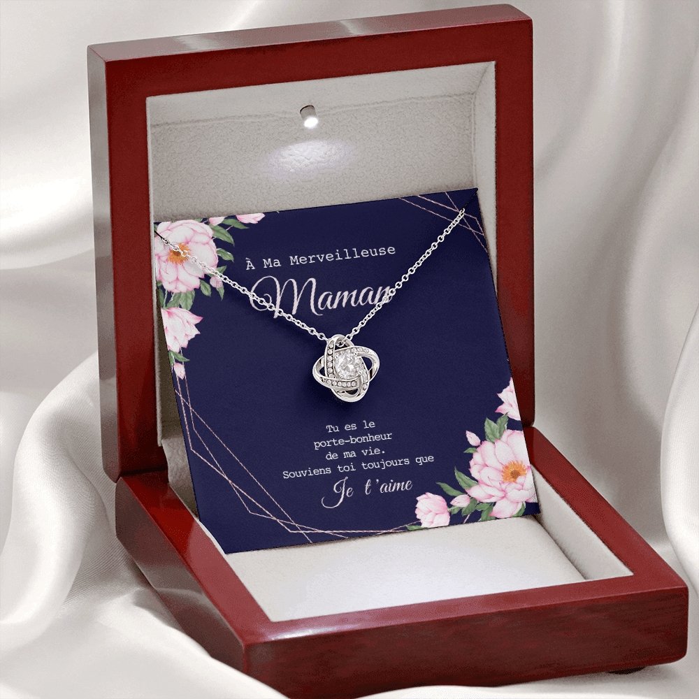 ONEMOM • Collier Déclaration Maman Noeud d'Amour - Lehnaa