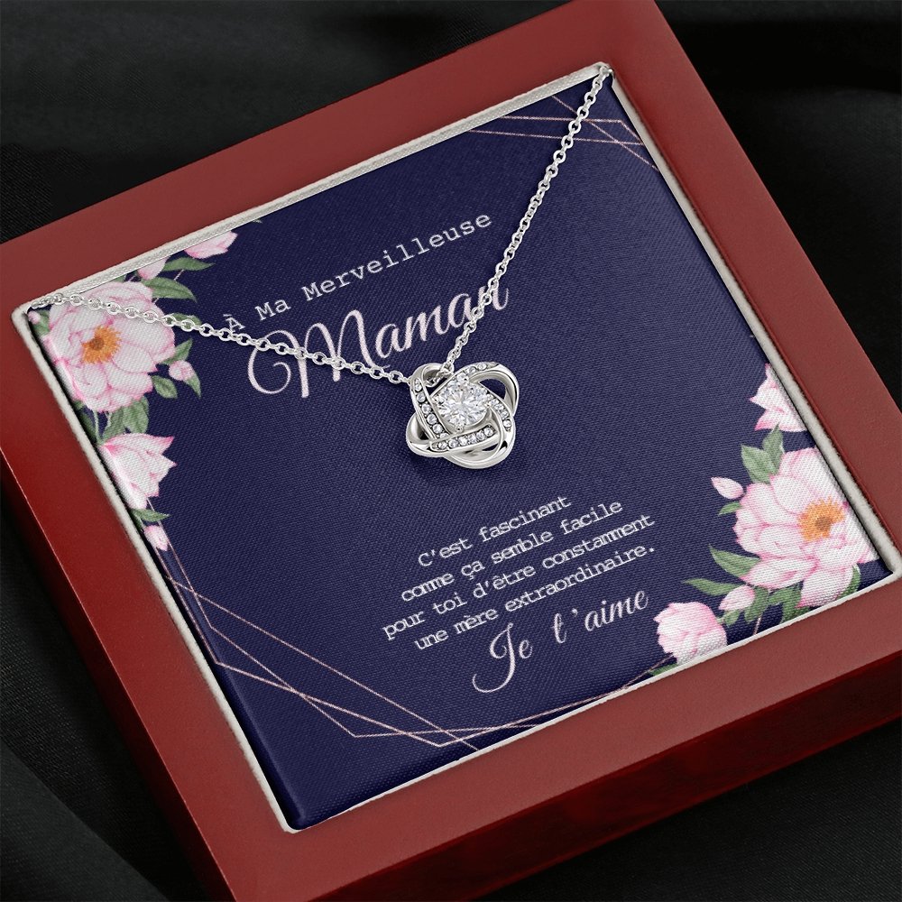 ONEMOM • Collier Déclaration Maman Noeud d'Amour - Lehnaa