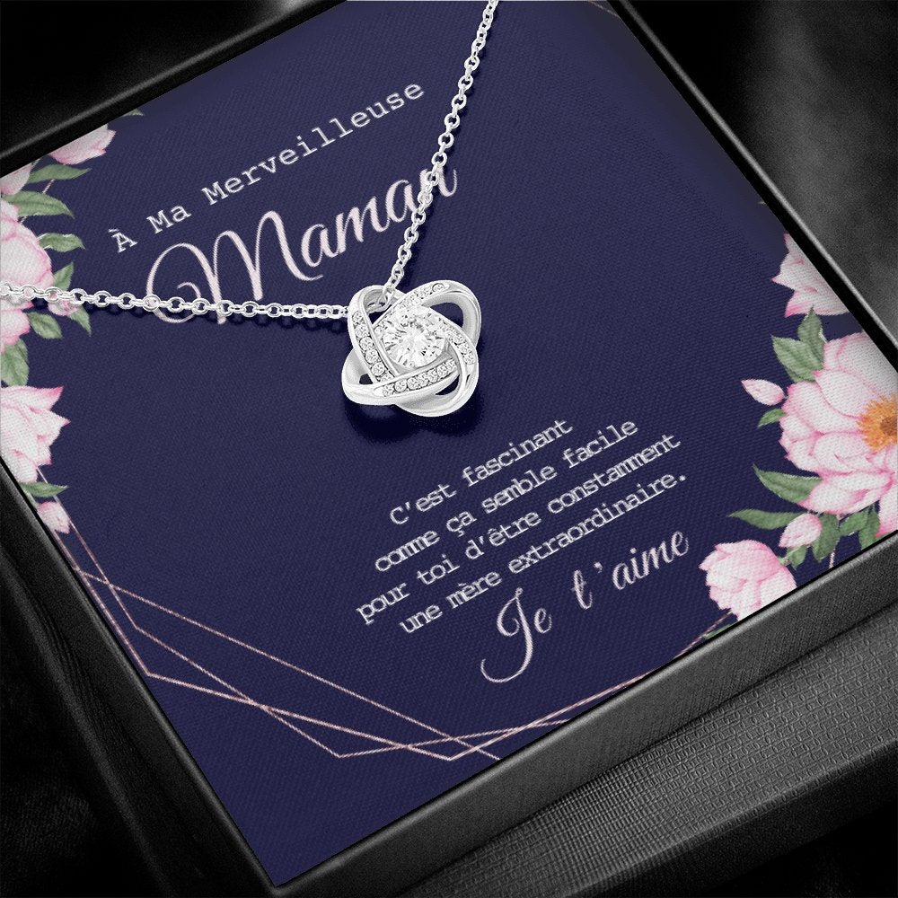 ONEMOM • Collier Déclaration Maman Noeud d'Amour - Lehnaa