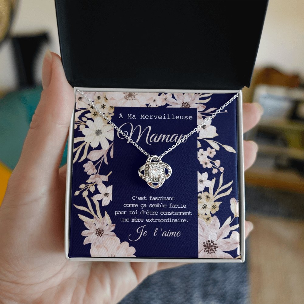 ONEMOM • Collier Déclaration Maman Noeud d'Amour - Lehnaa