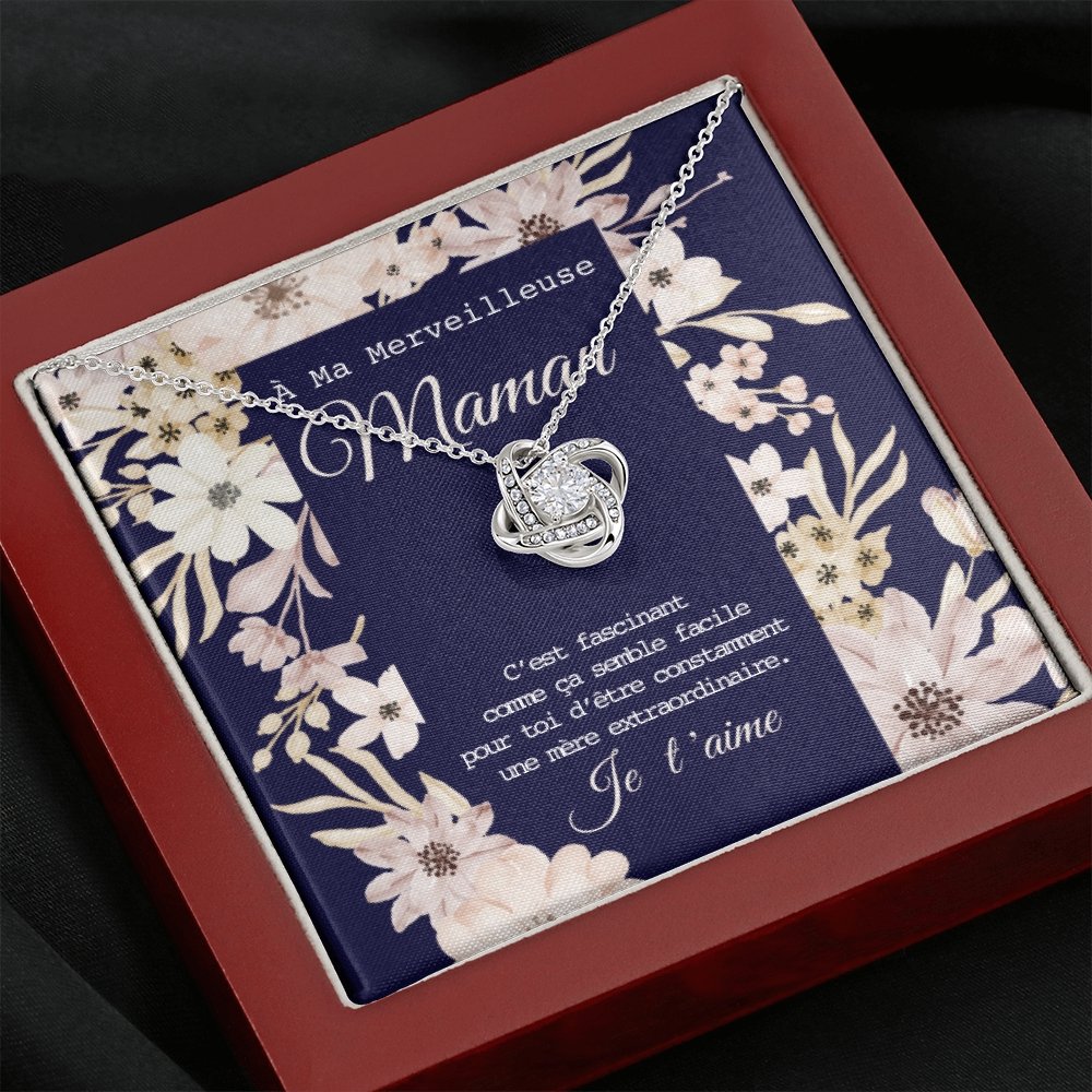 ONEMOM • Collier Déclaration Maman Noeud d'Amour - Lehnaa