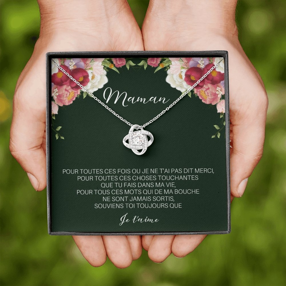 ONEMOM • Collier Déclaration Maman Noeud d'Amour - Lehnaa