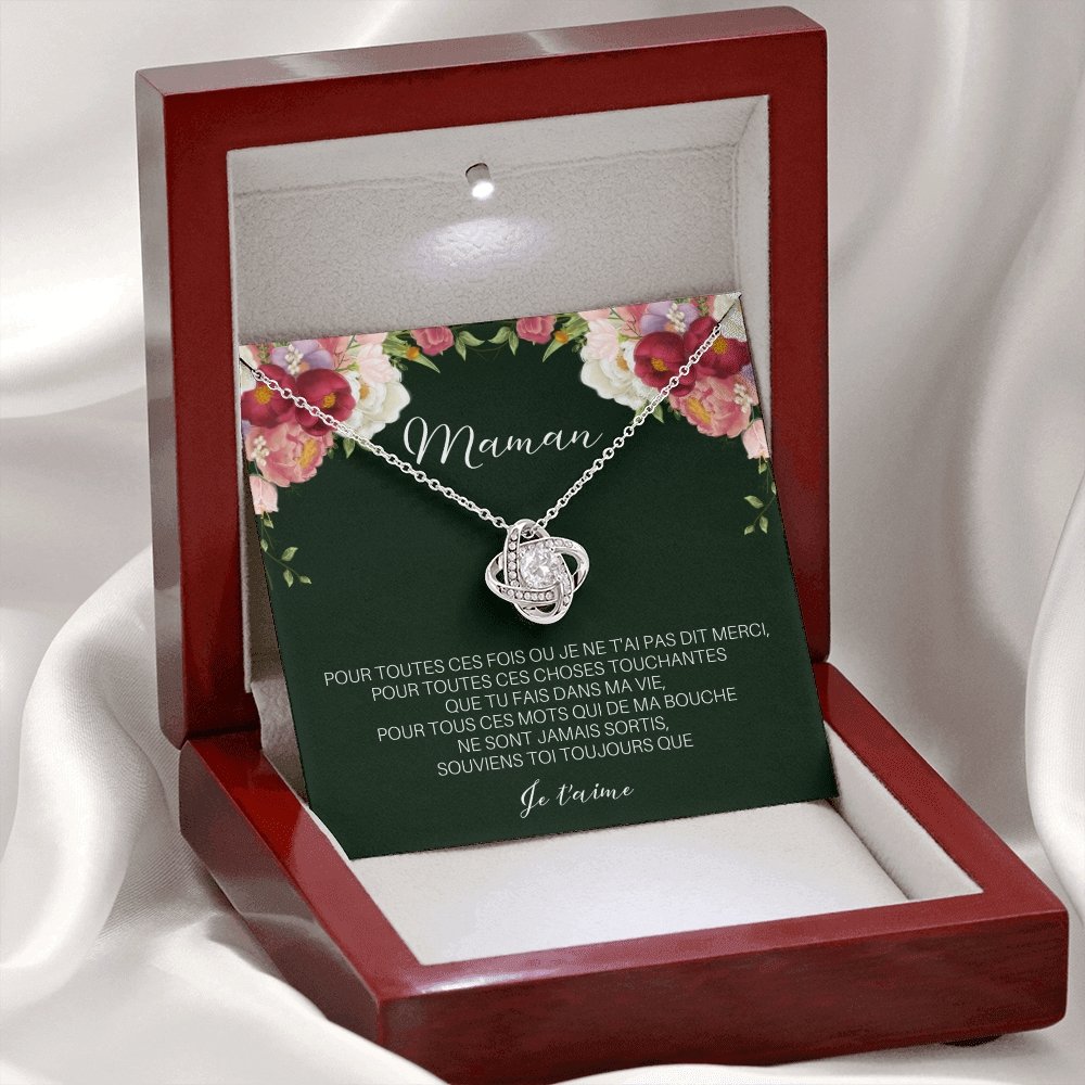 ONEMOM • Collier Déclaration Maman Noeud d'Amour - Lehnaa