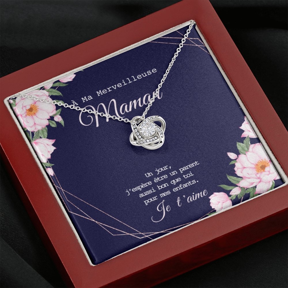 ONEMOM • Collier Déclaration Maman Noeud d'Amour - Lehnaa