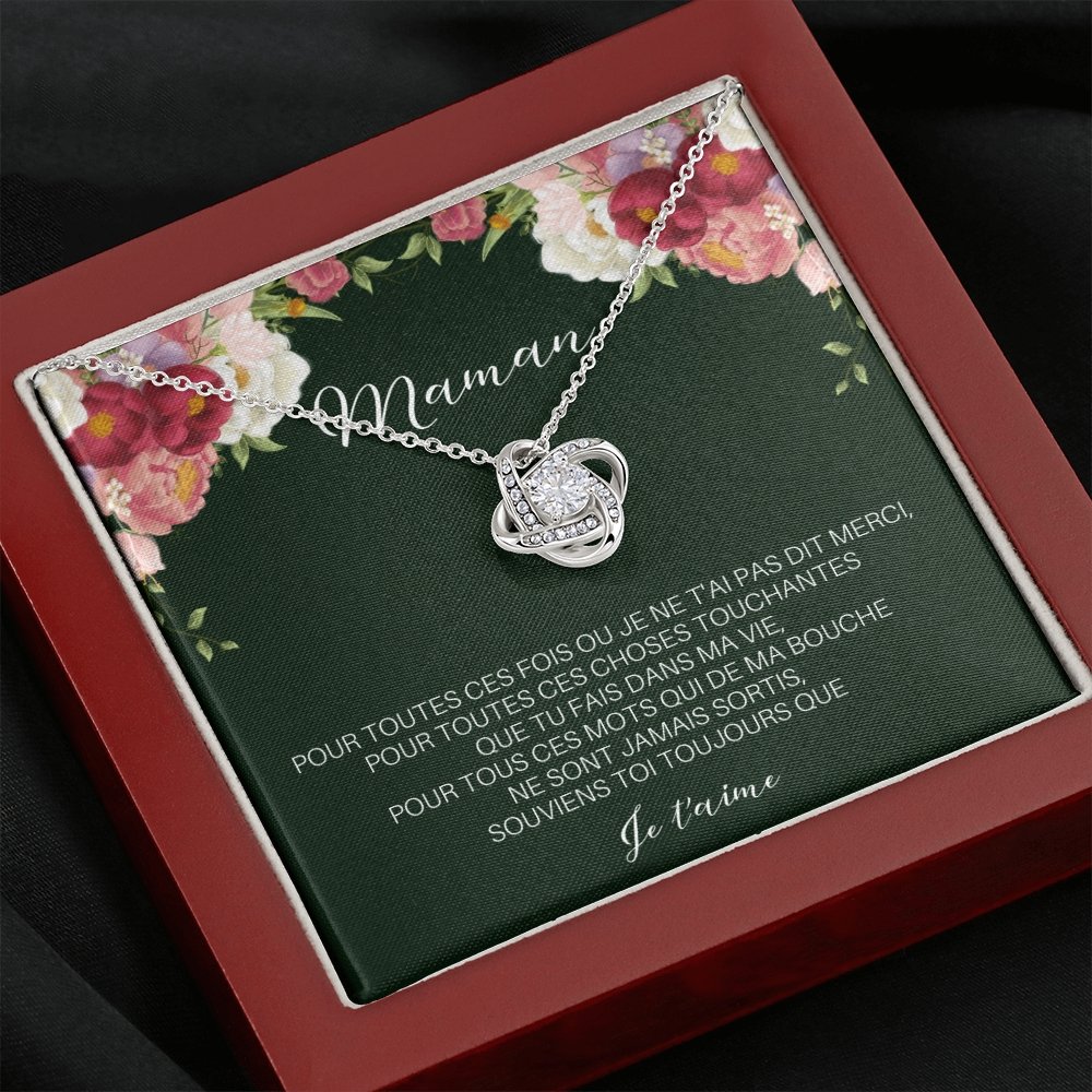 ONEMOM • Collier Déclaration Maman Noeud d'Amour - Lehnaa