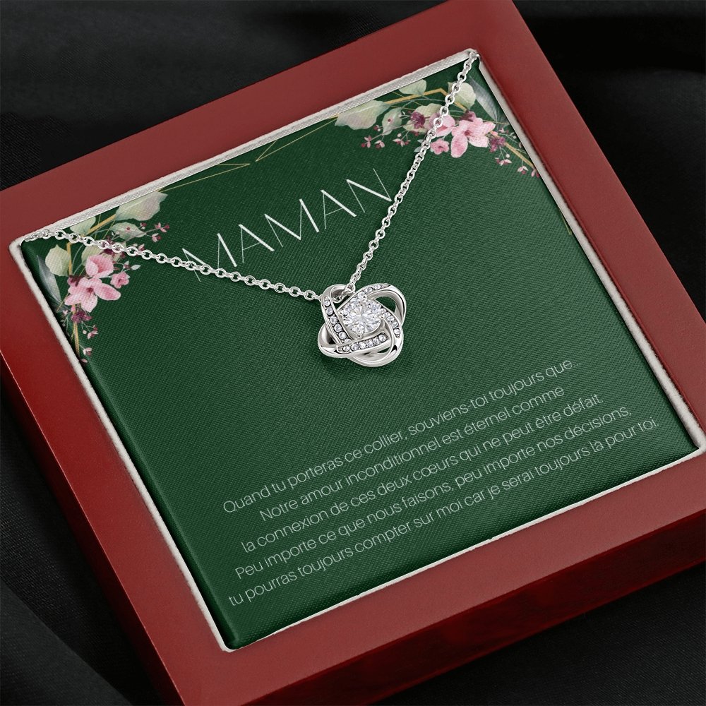 ONEMOM • Collier Déclaration Maman Noeud d'Amour - Lehnaa