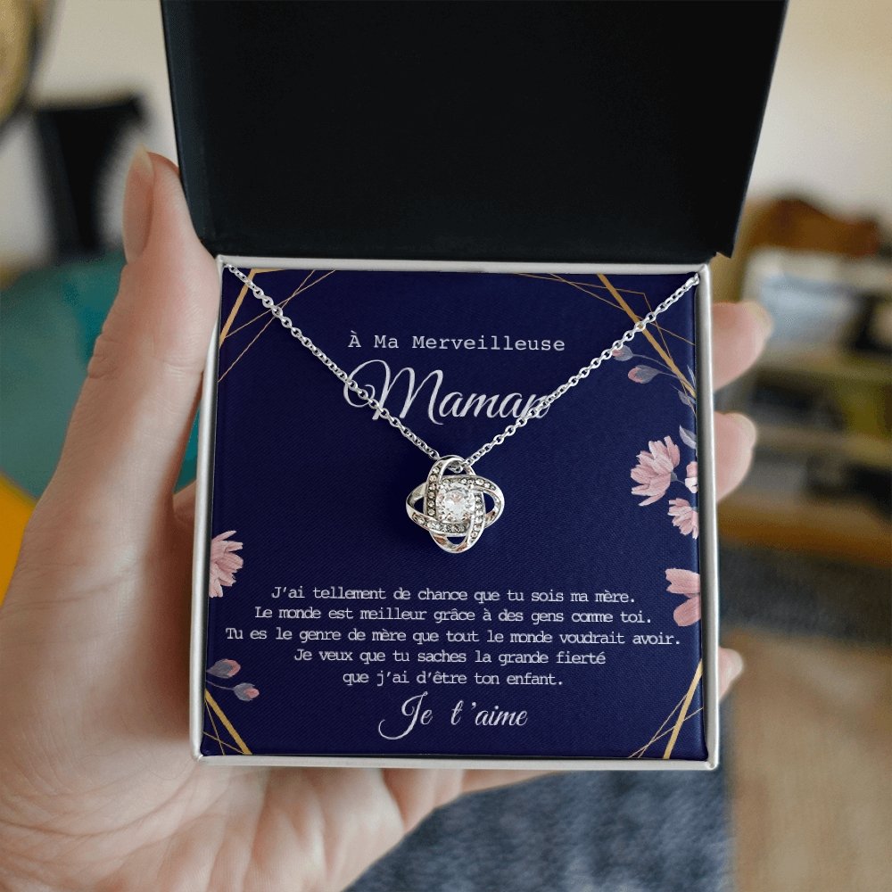 ONEMOM • Collier Déclaration Maman Noeud d'Amour - Lehnaa