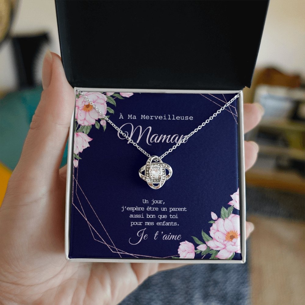 ONEMOM • Collier Déclaration Maman Noeud d'Amour - Lehnaa