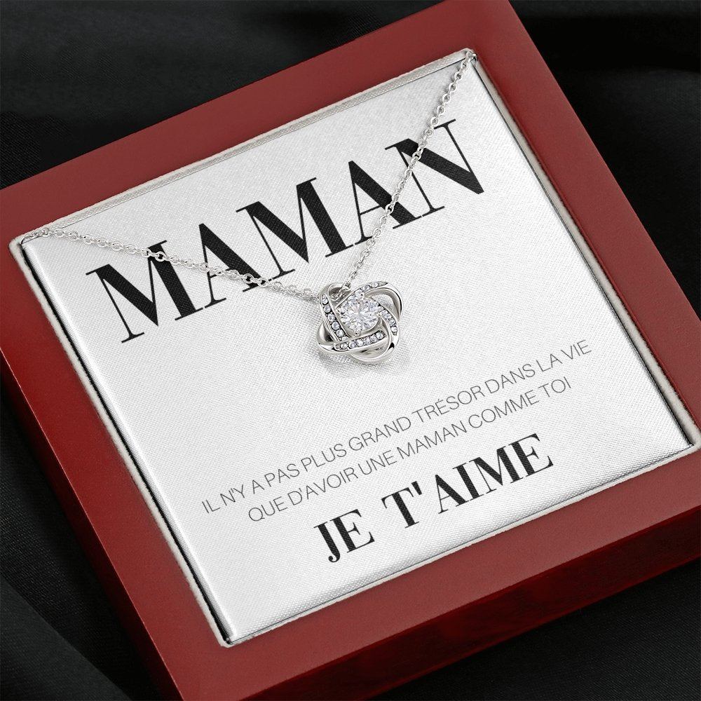 ONEMOM • Collier Déclaration Maman Noeud d'Amour - Lehnaa