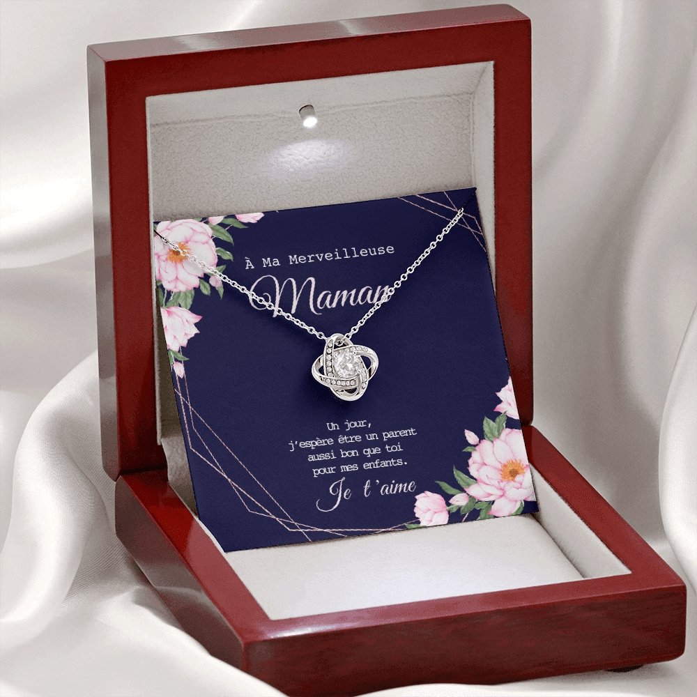 ONEMOM • Collier Déclaration Maman Noeud d'Amour - Lehnaa
