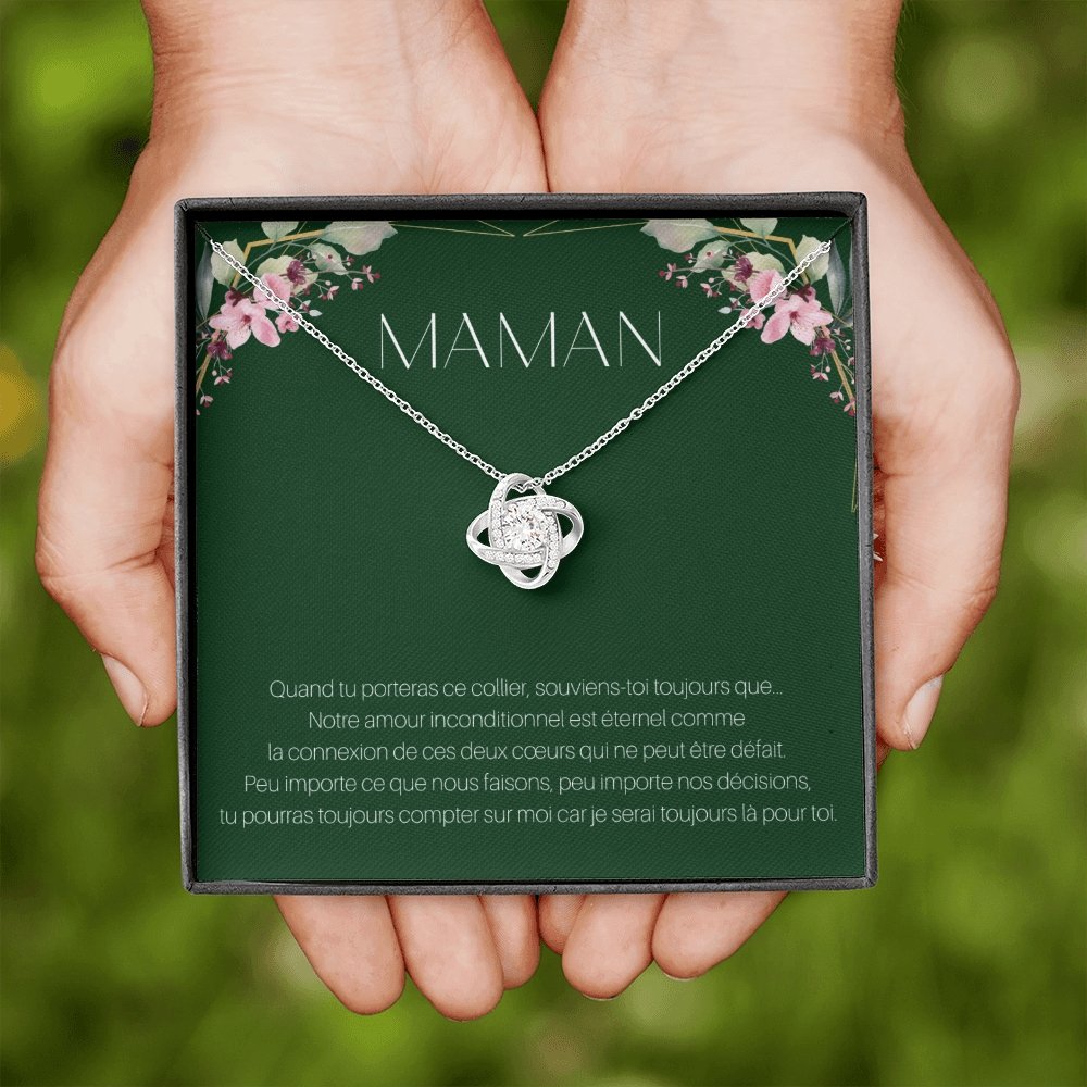 ONEMOM • Collier Déclaration Maman Noeud d'Amour - Lehnaa