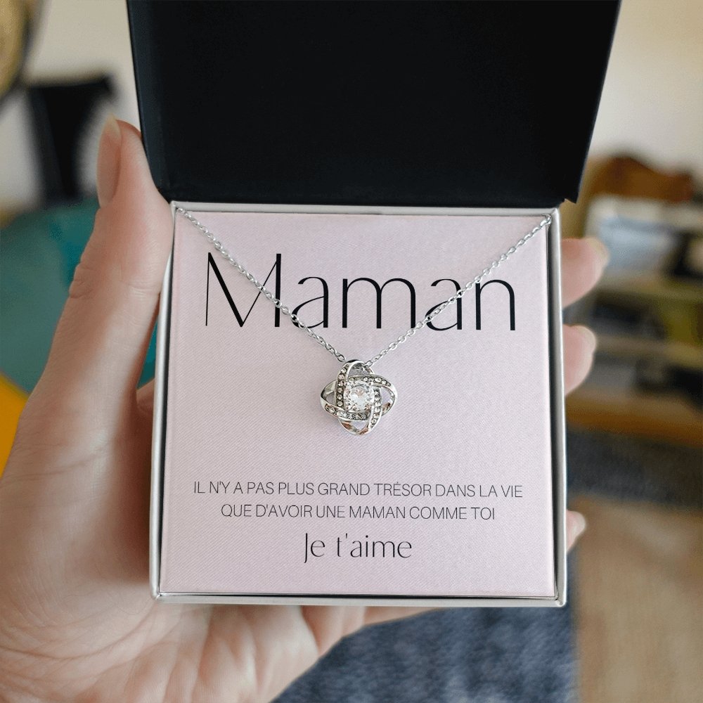 ONEMOM • Collier Déclaration Maman Noeud d'Amour - Lehnaa
