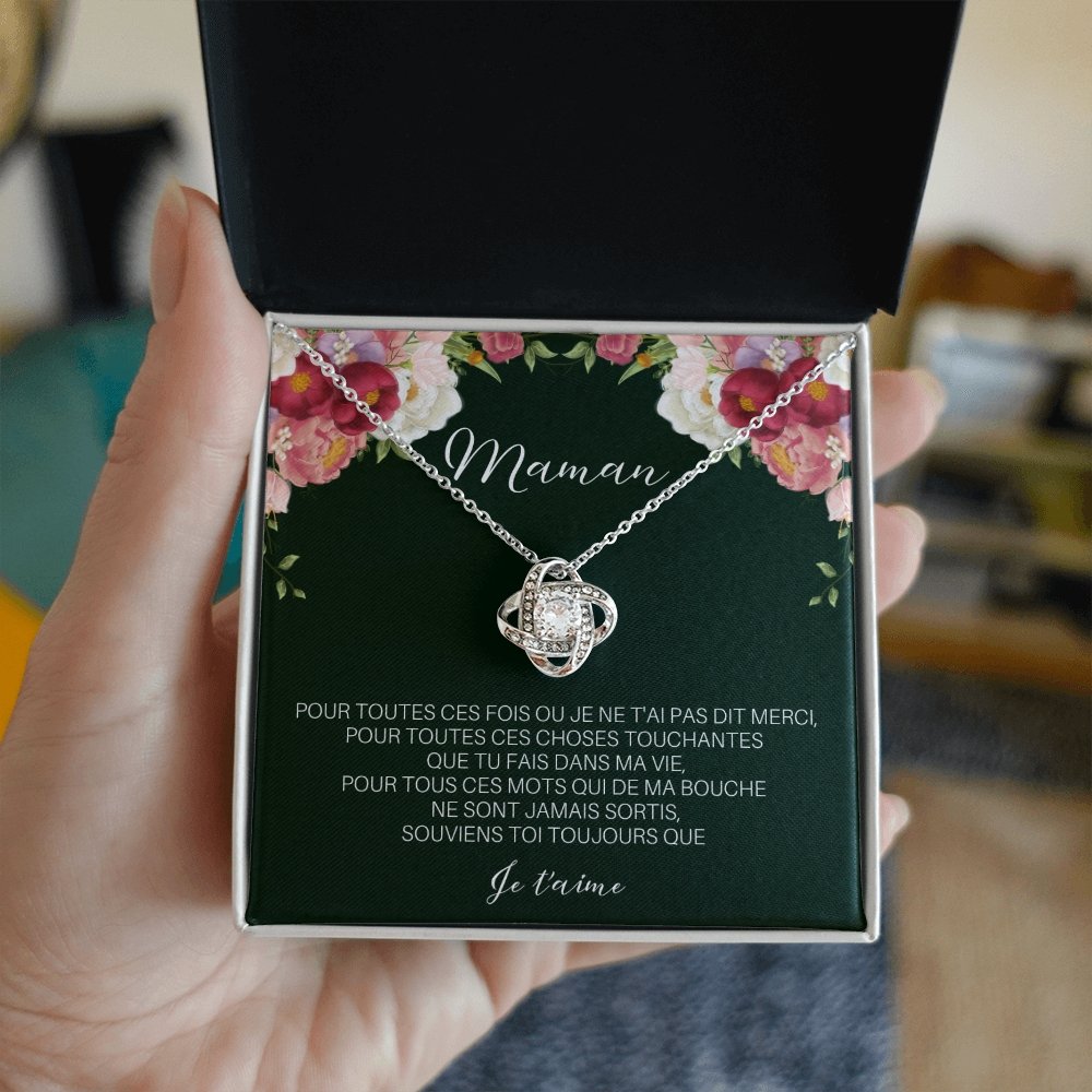 ONEMOM • Collier Déclaration Maman Noeud d'Amour - Lehnaa