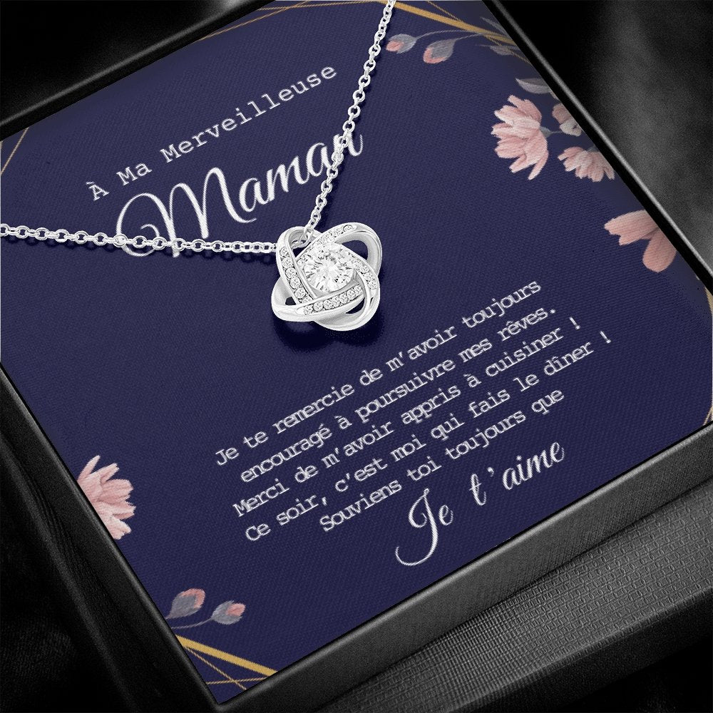 ONEMOM • Collier Déclaration Maman Noeud d'Amour - Lehnaa