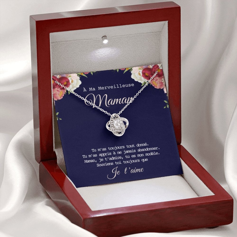 ONEMOM • Collier Déclaration Maman Noeud d'Amour - Lehnaa