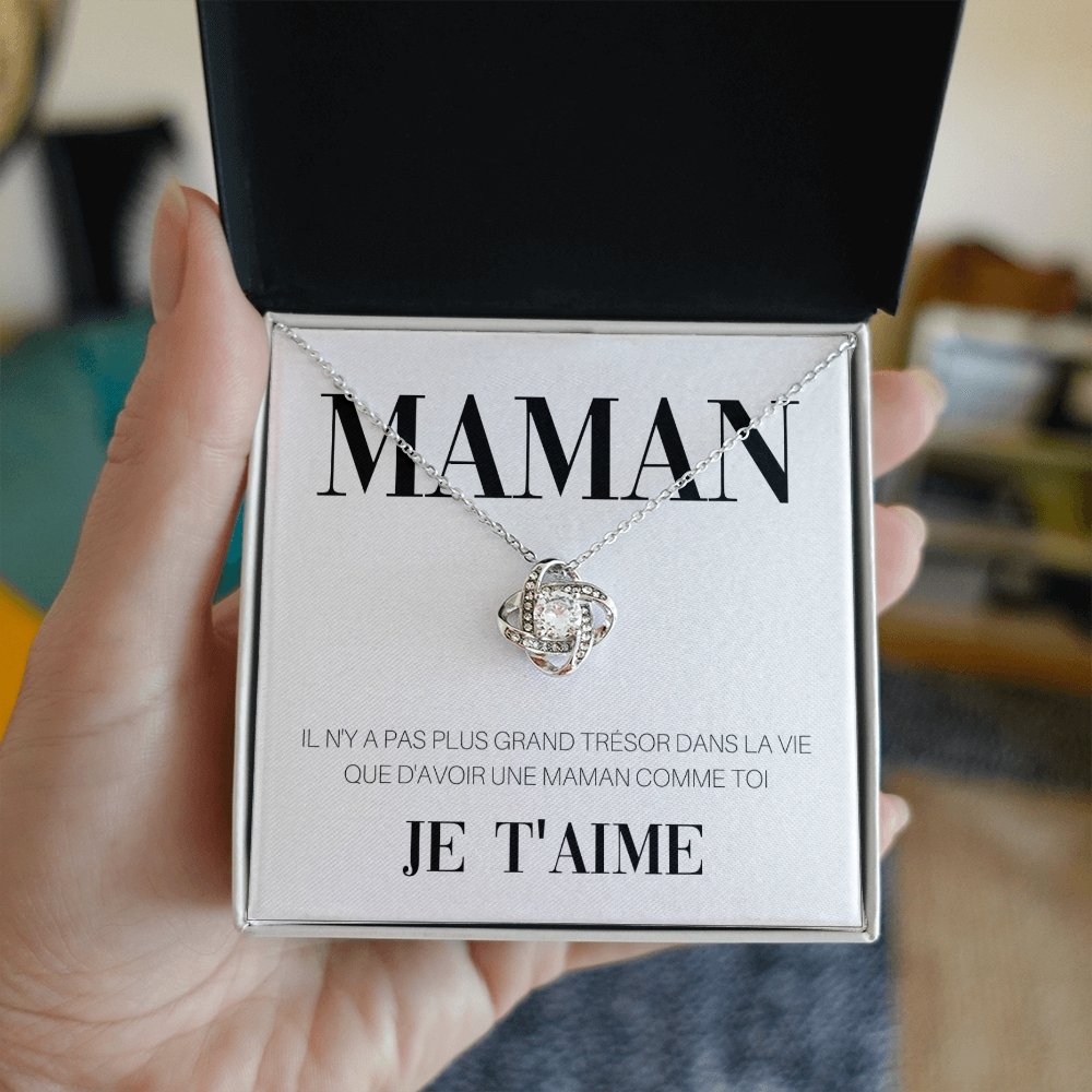 ONEMOM • Collier Déclaration Maman Noeud d'Amour - Lehnaa