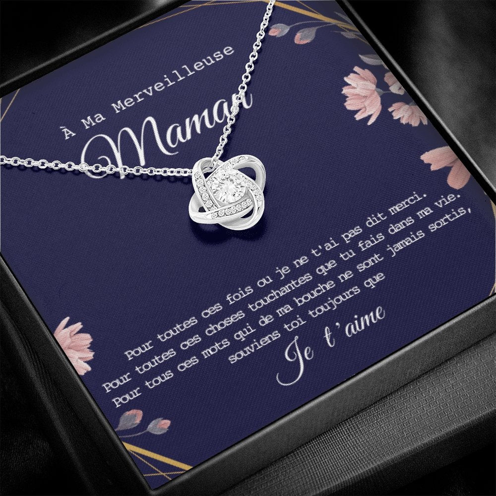 ONEMOM • Collier Déclaration Maman Noeud d'Amour - Lehnaa