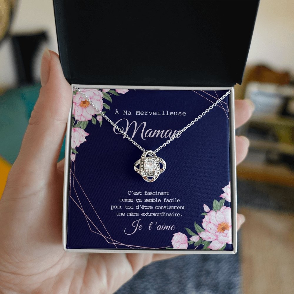 ONEMOM • Collier Déclaration Maman Noeud d'Amour - Lehnaa