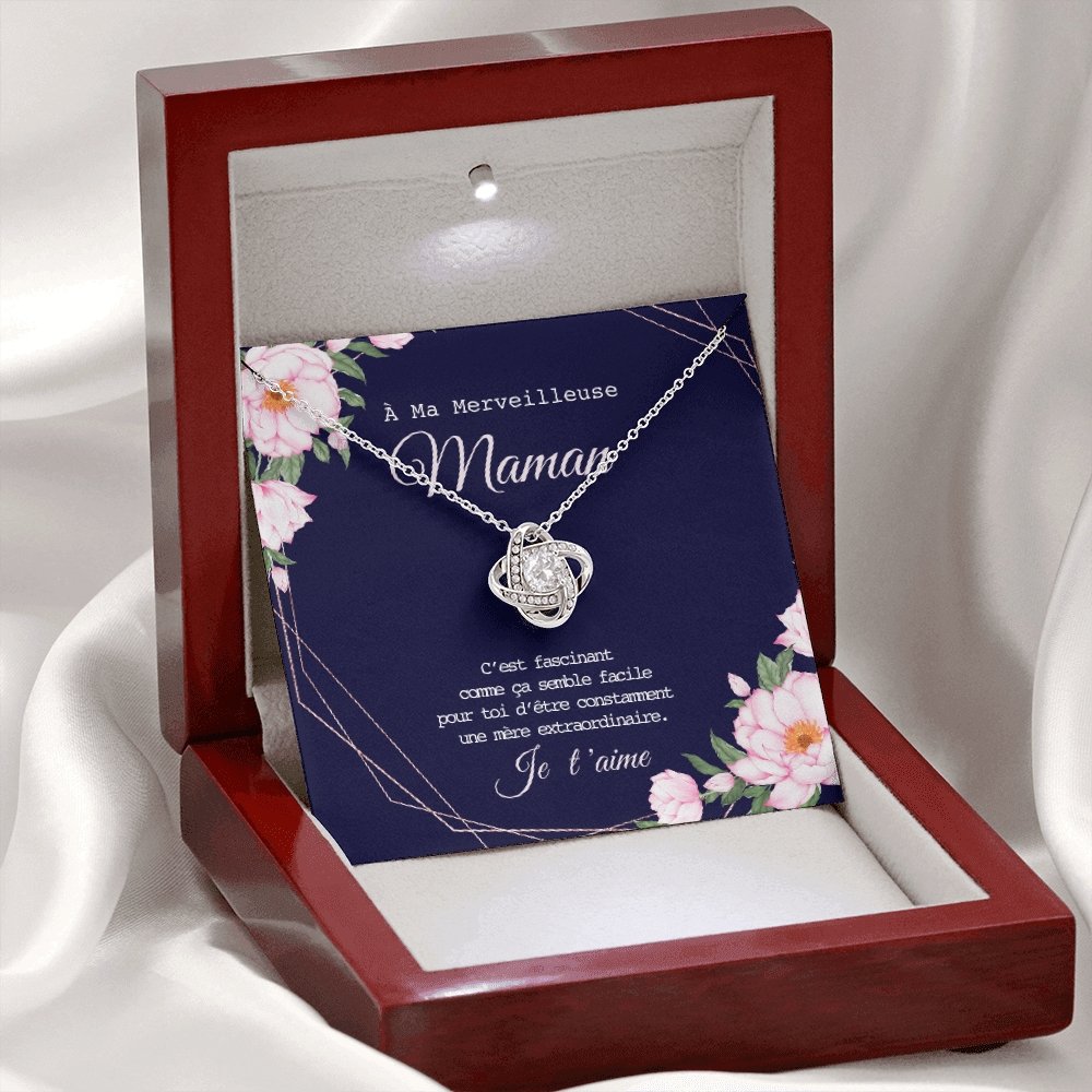 ONEMOM • Collier Déclaration Maman Noeud d'Amour - Lehnaa