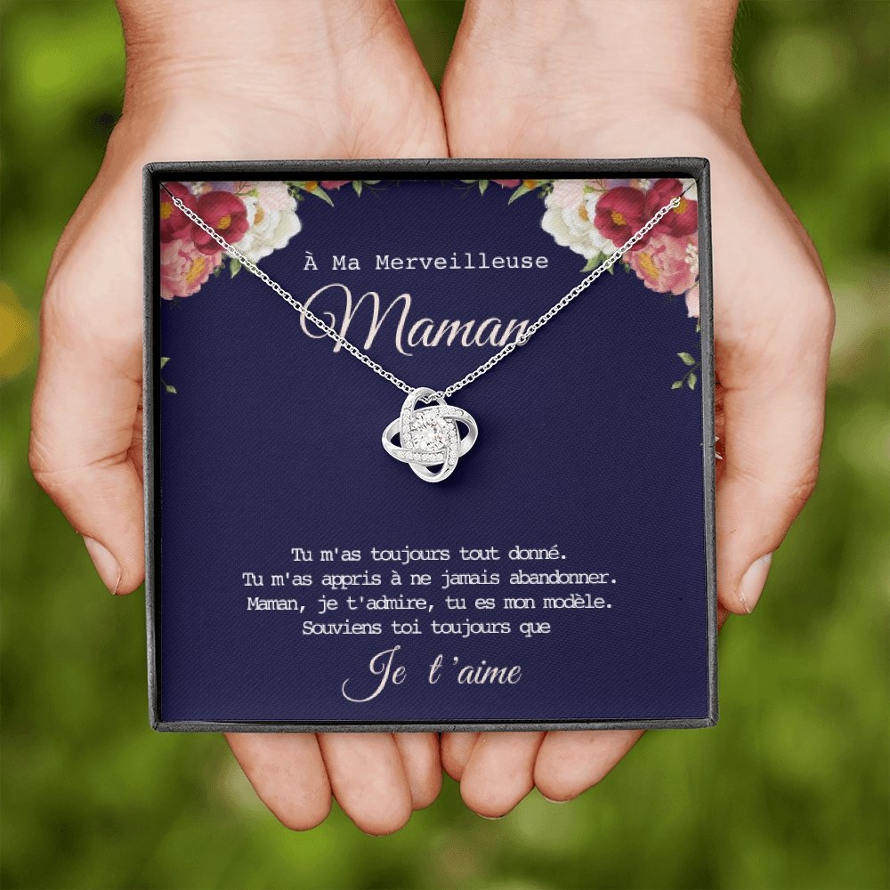 ONEMOM • Collier Déclaration Maman Noeud d'Amour - Lehnaa
