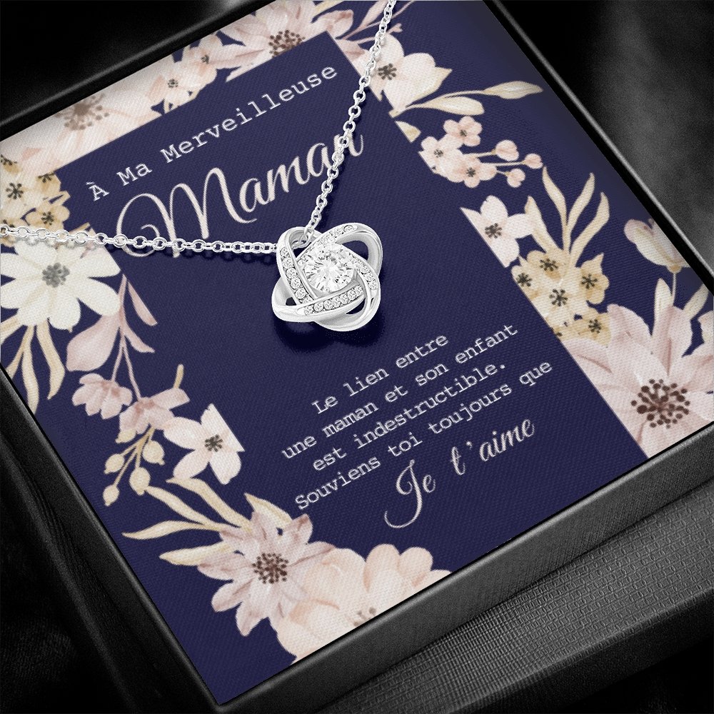 ONEMOM • Collier Déclaration Maman Noeud d'Amour - Lehnaa