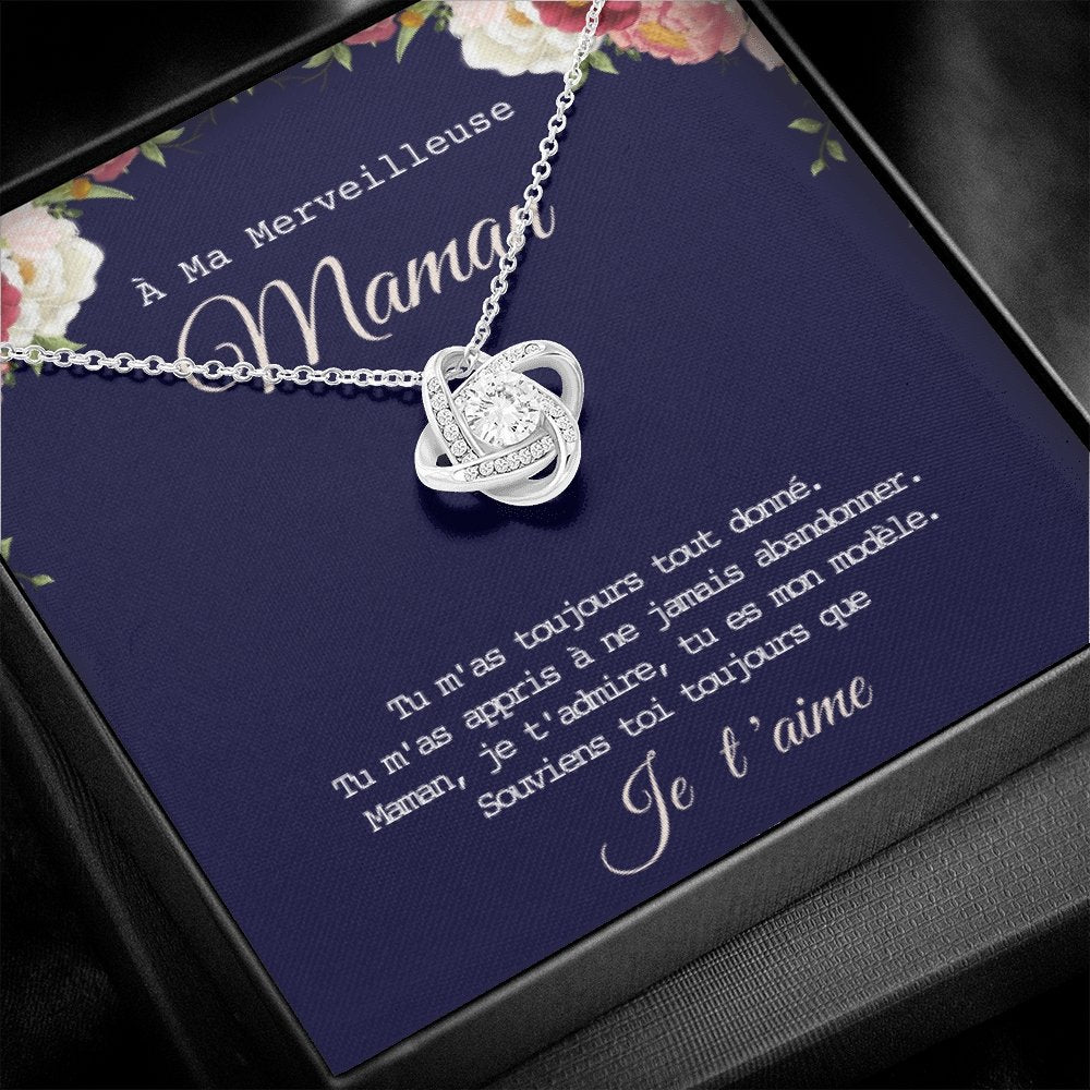 ONEMOM • Collier Déclaration Maman Noeud d'Amour - Lehnaa