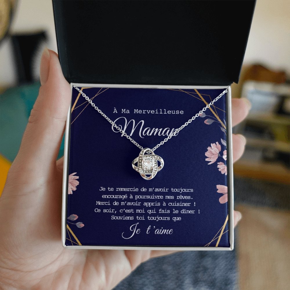 ONEMOM • Collier Déclaration Maman Noeud d'Amour - Lehnaa