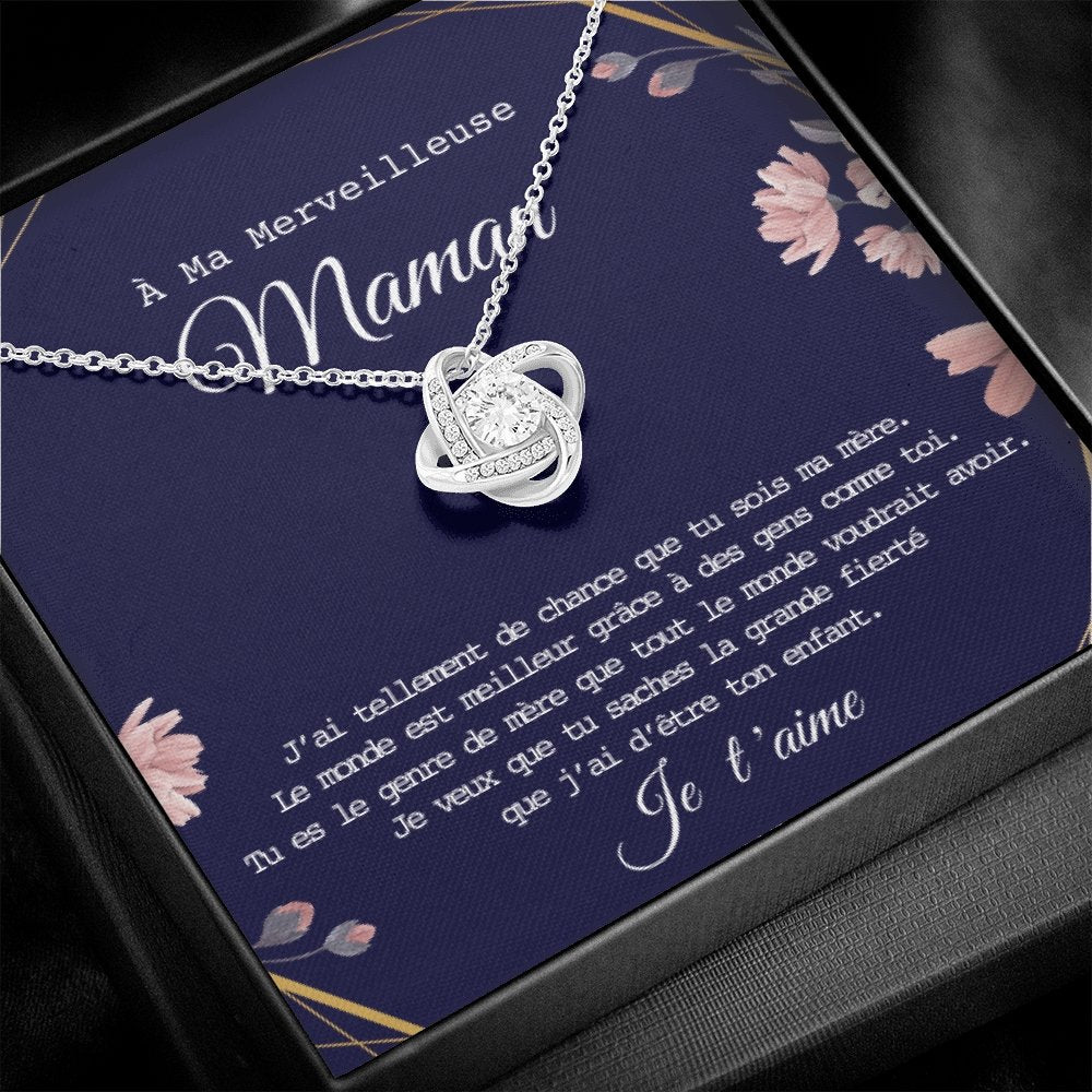ONEMOM • Collier Déclaration Maman Noeud d'Amour - Lehnaa