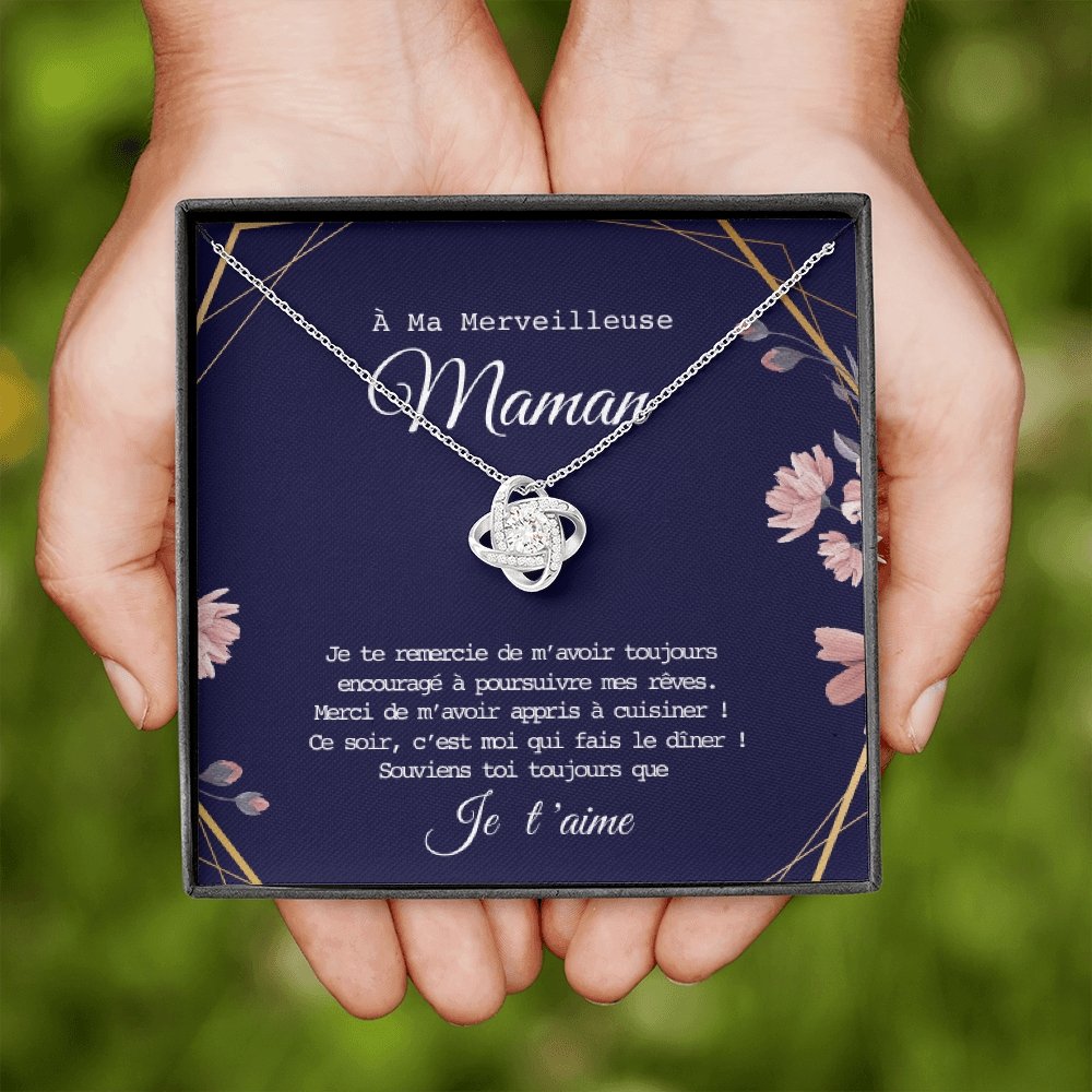 ONEMOM • Collier Déclaration Maman Noeud d'Amour - Lehnaa