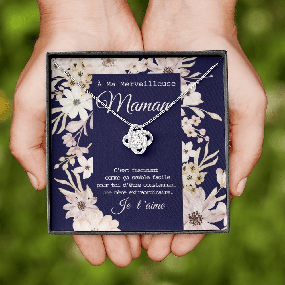 ONEMOM • Collier Déclaration Maman Noeud d'Amour - Lehnaa