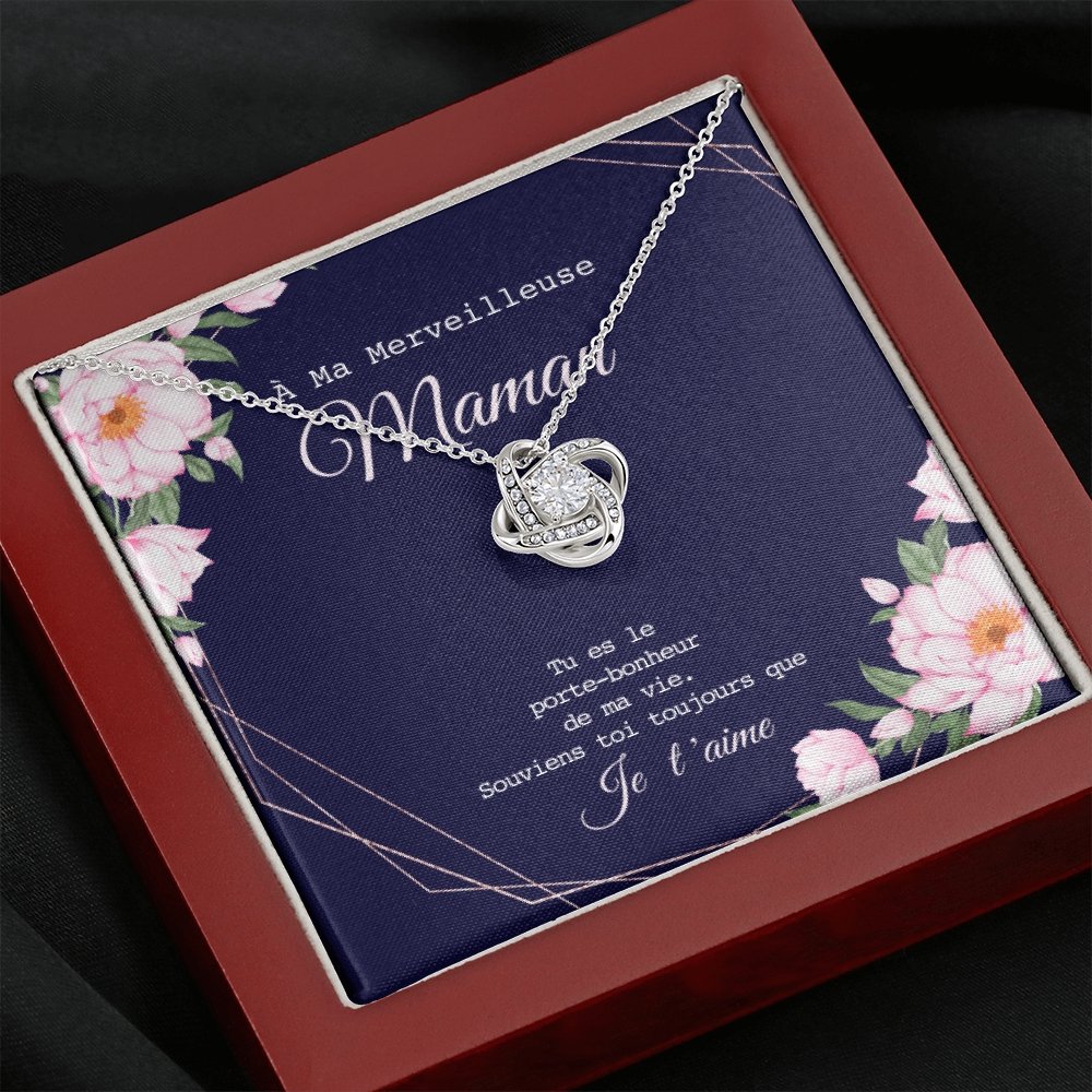 ONEMOM • Collier Déclaration Maman Noeud d'Amour - Lehnaa