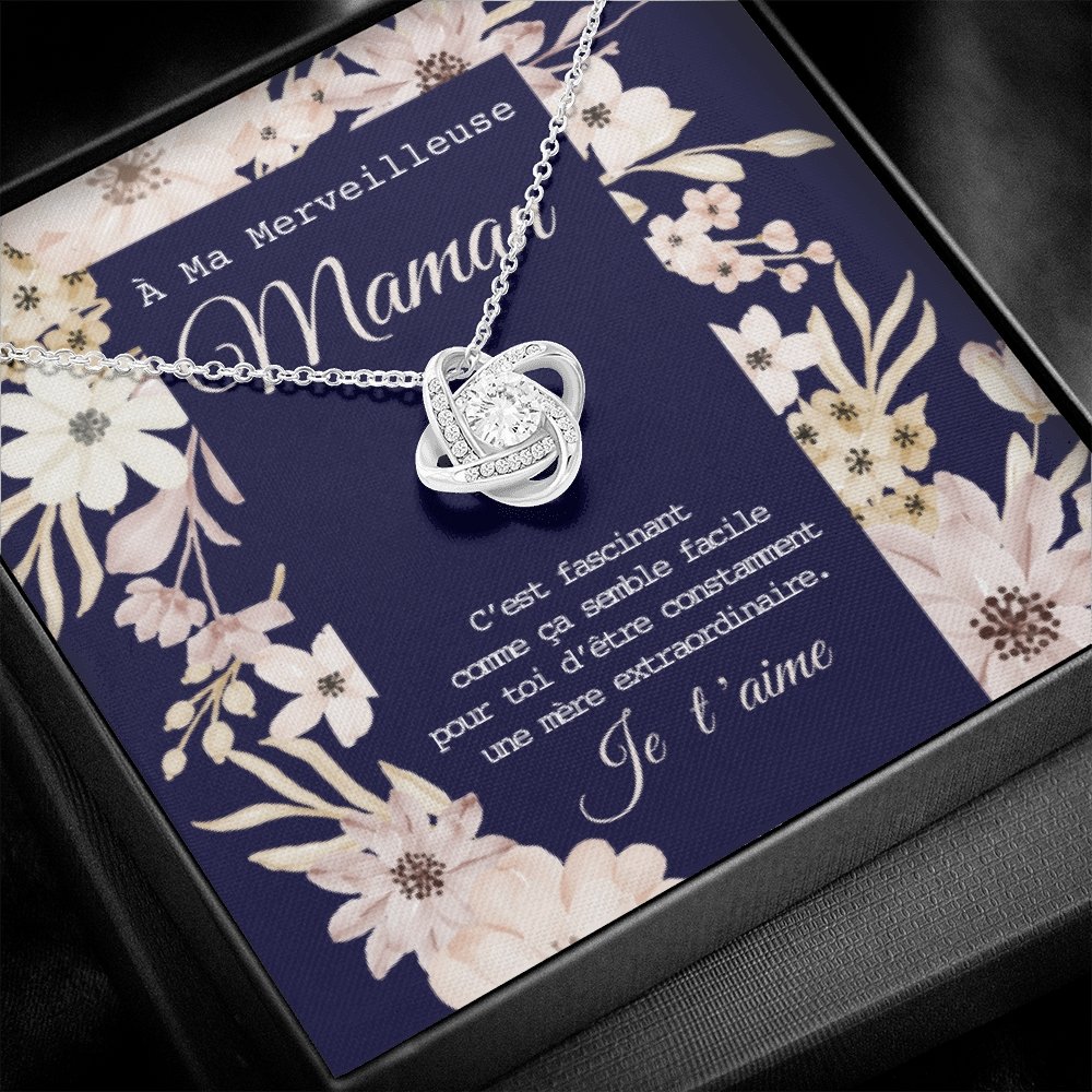 ONEMOM • Collier Déclaration Maman Noeud d'Amour - Lehnaa